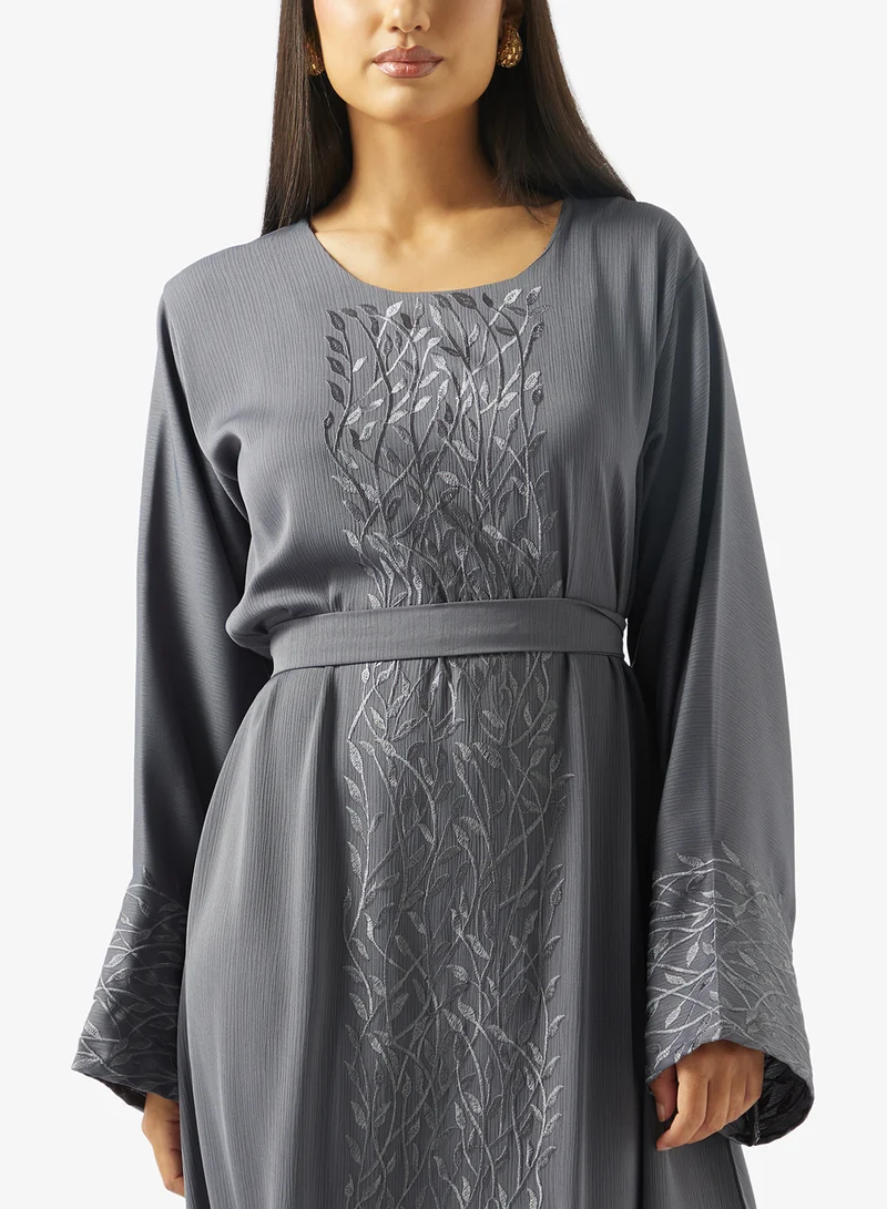 hayas closet  Emroidered Belted Jalabiya for Women | Best Price UAE